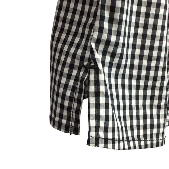 Chico's Tunic Women's Size 0 (XS/4) Black Gingham 3/4 Bell Sleeve Lace Applique - Picture 9 of 12